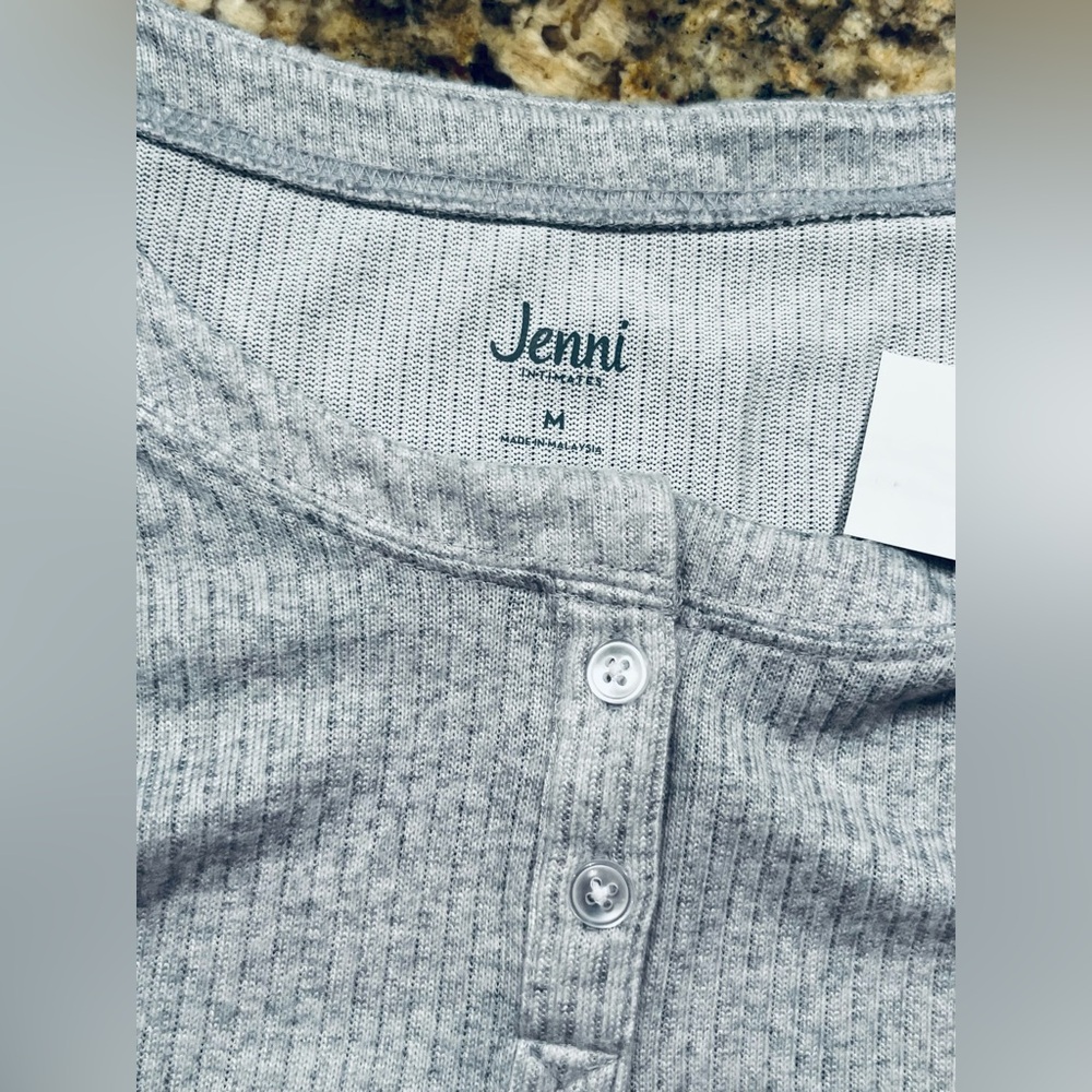 NWT Jenni Women’s Ribbed Henley Loungewear/Pajama Top - Picture 6 of 8